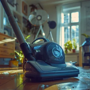 robotic vacuum cleaner cleaning home interior