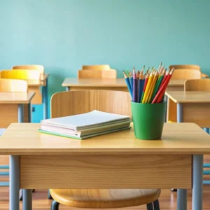 colorful classroom interior for young students