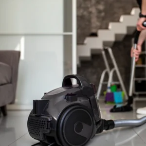 professional floor cleaning machine in action