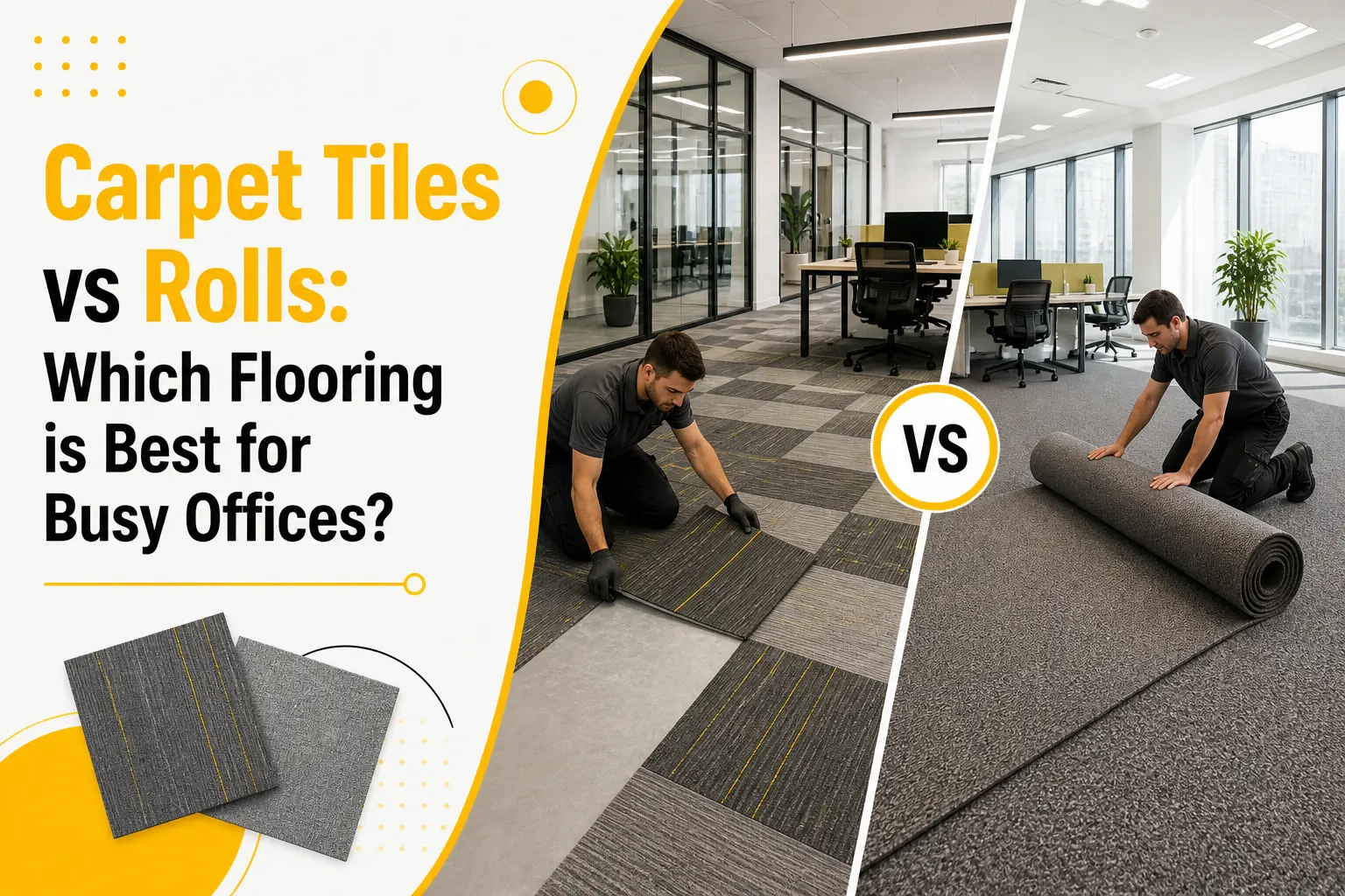 Carpet Tiles vs. Rolls: Which Flooring is Best for Busy Offices?