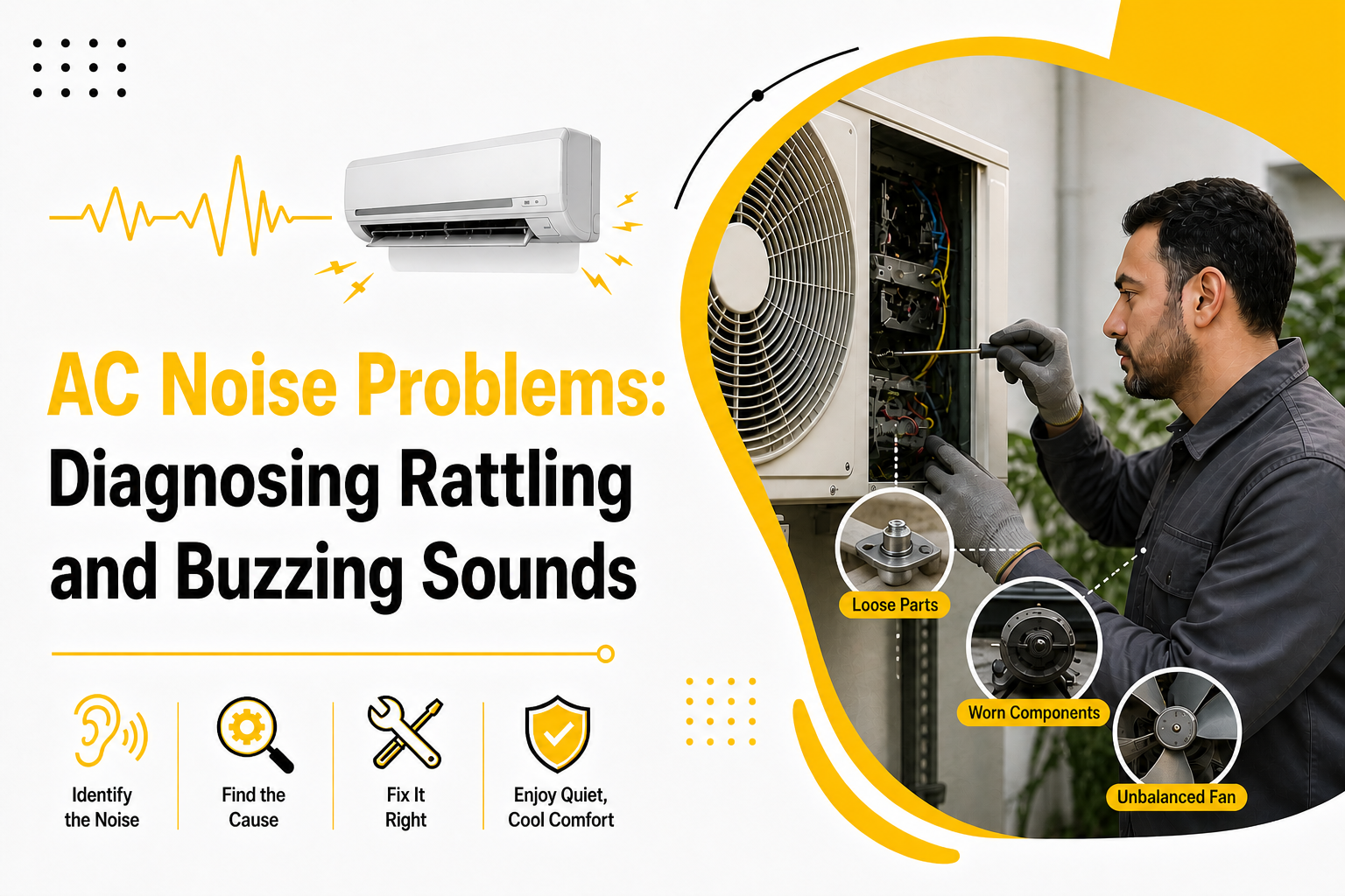 AC noise problems: Diagnosing Rattling and Buzzing Sounds