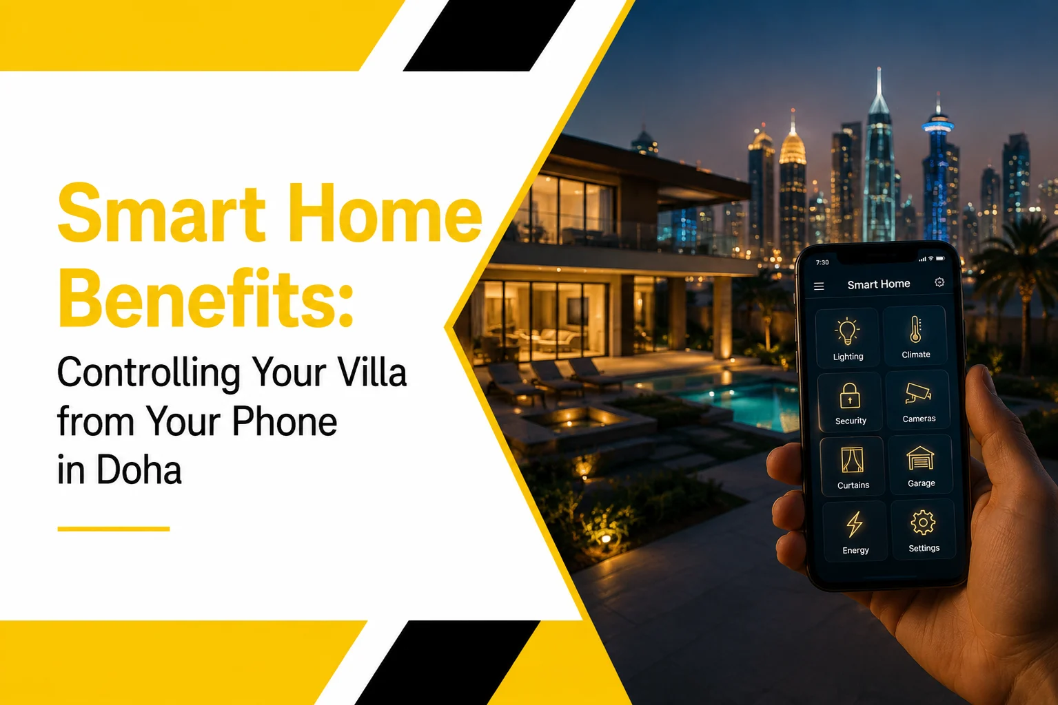 Smart Home Benefits for Doha Villas | Phone Control Solutions
